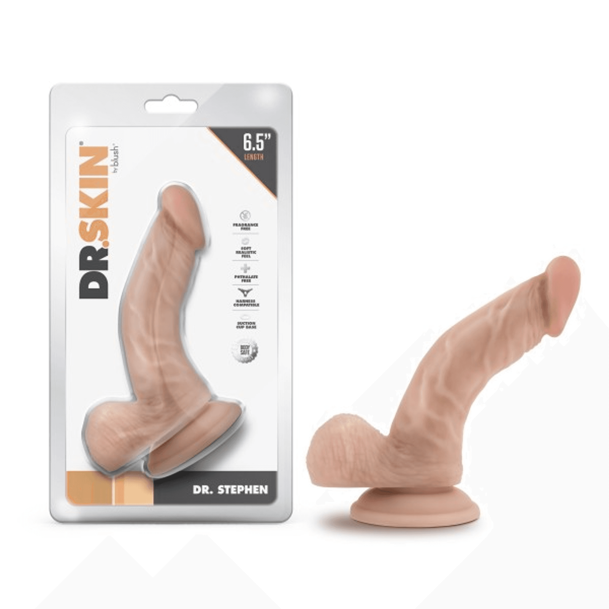 DR. SKIN DR. STEPHEN 6.5IN DILDO W/ BALLS BEIGE
