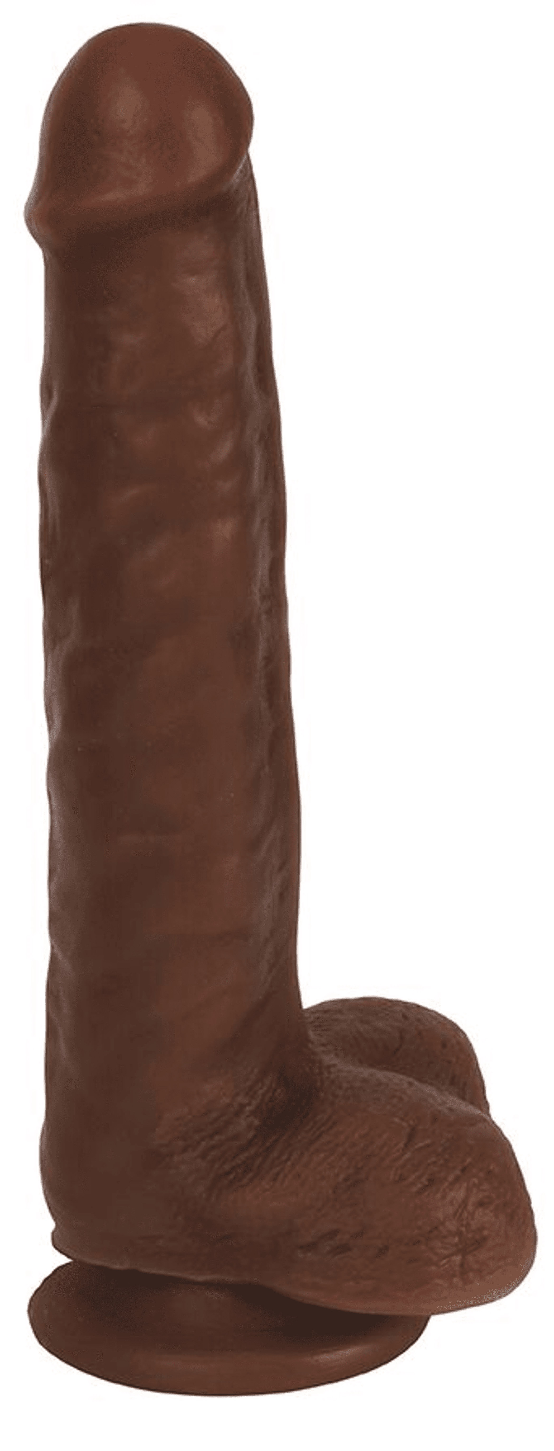 THINZ SLIM DONG 8IN W/ BALLS CHOCOLATE