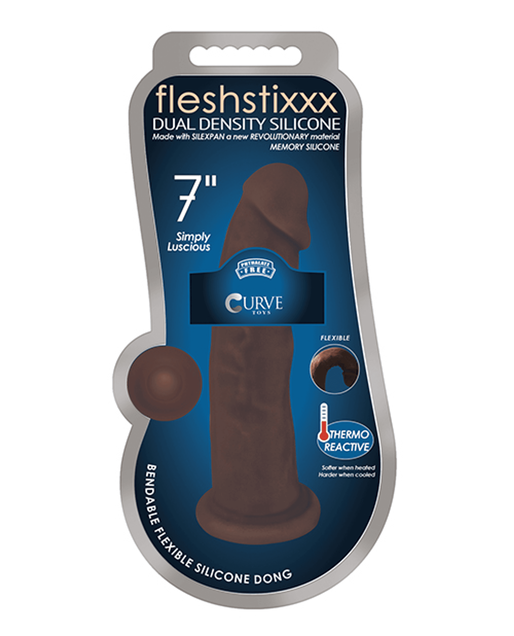 FLESHSTIXXX 7IN SILICONE DILDO NO BALLS CHOCOLATE