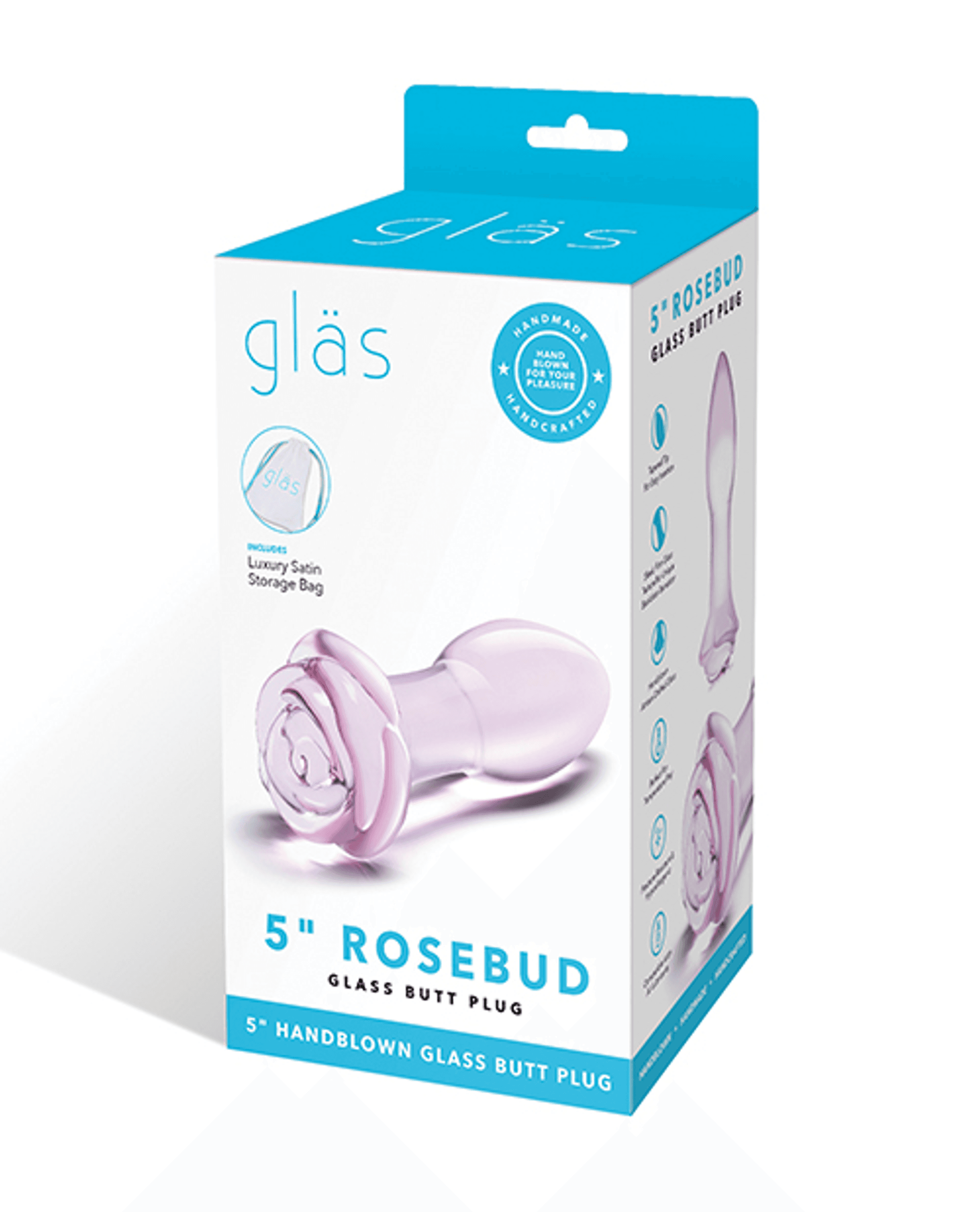 GLAS 5 ROSEBUD GLASS BUTT PLUG "