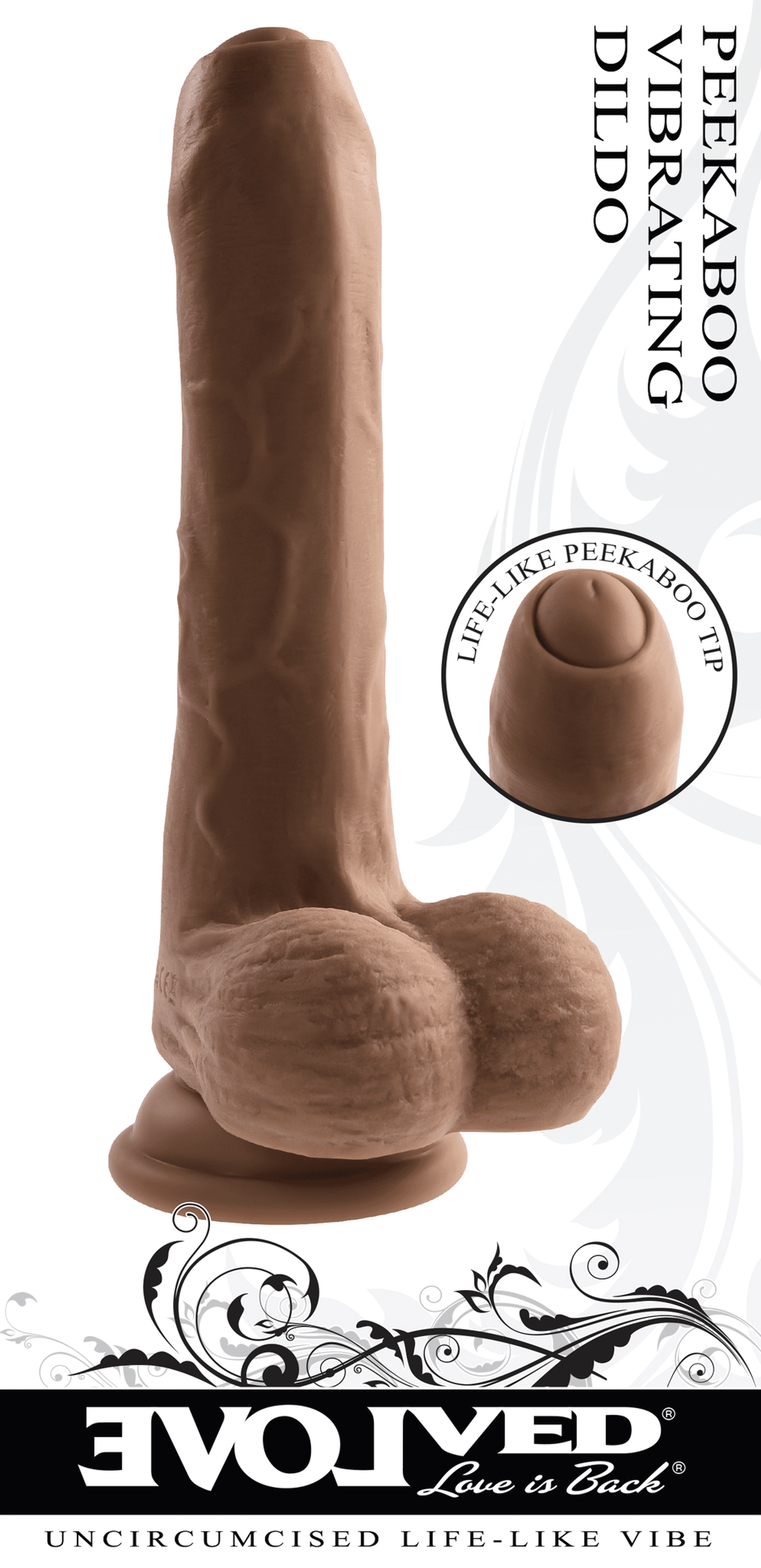 EVOLVED PEEK A BOO VIBRATING DILDO DARK