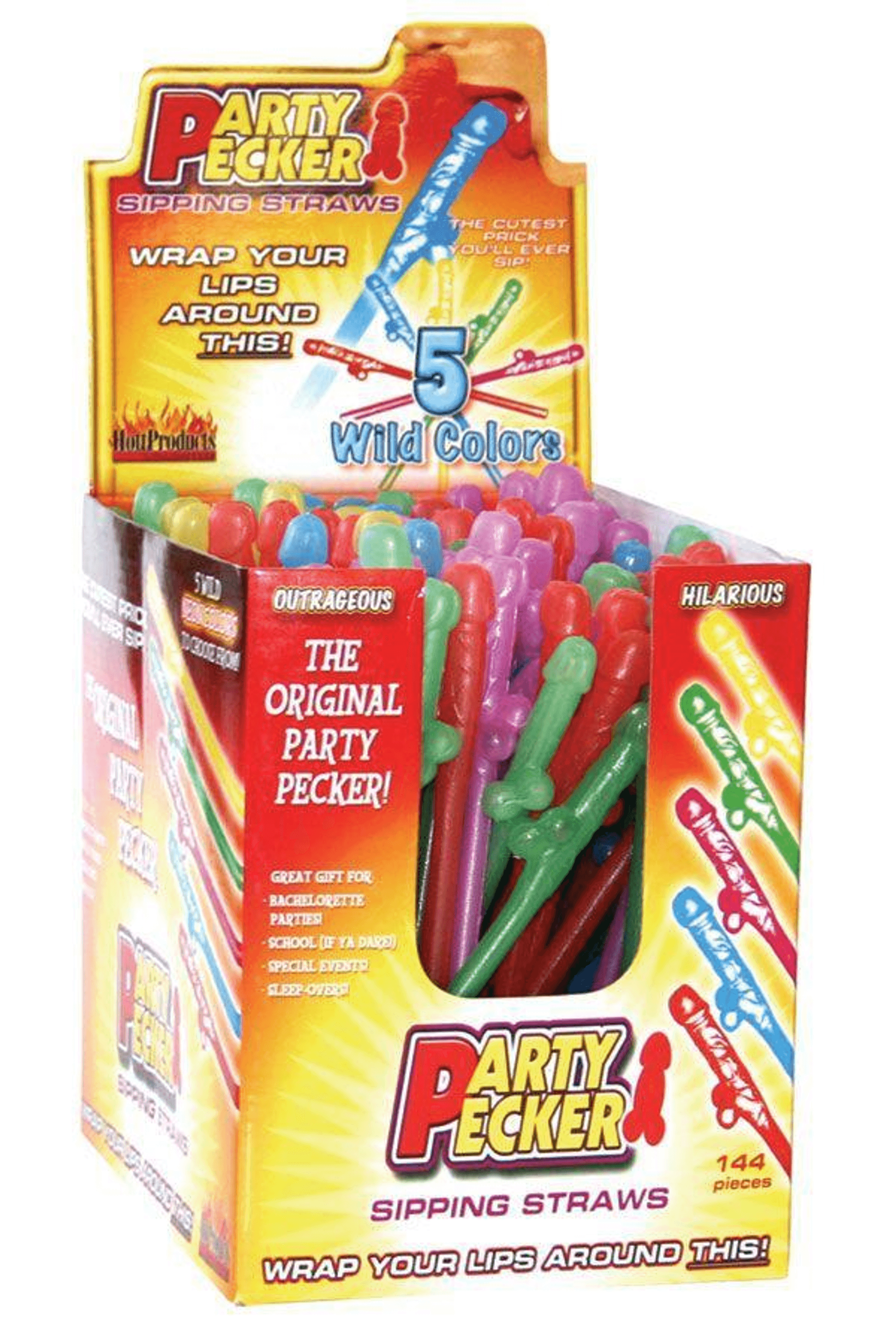 PARTY PECKER SIPPING STRAWS-144PC DISPLAY
