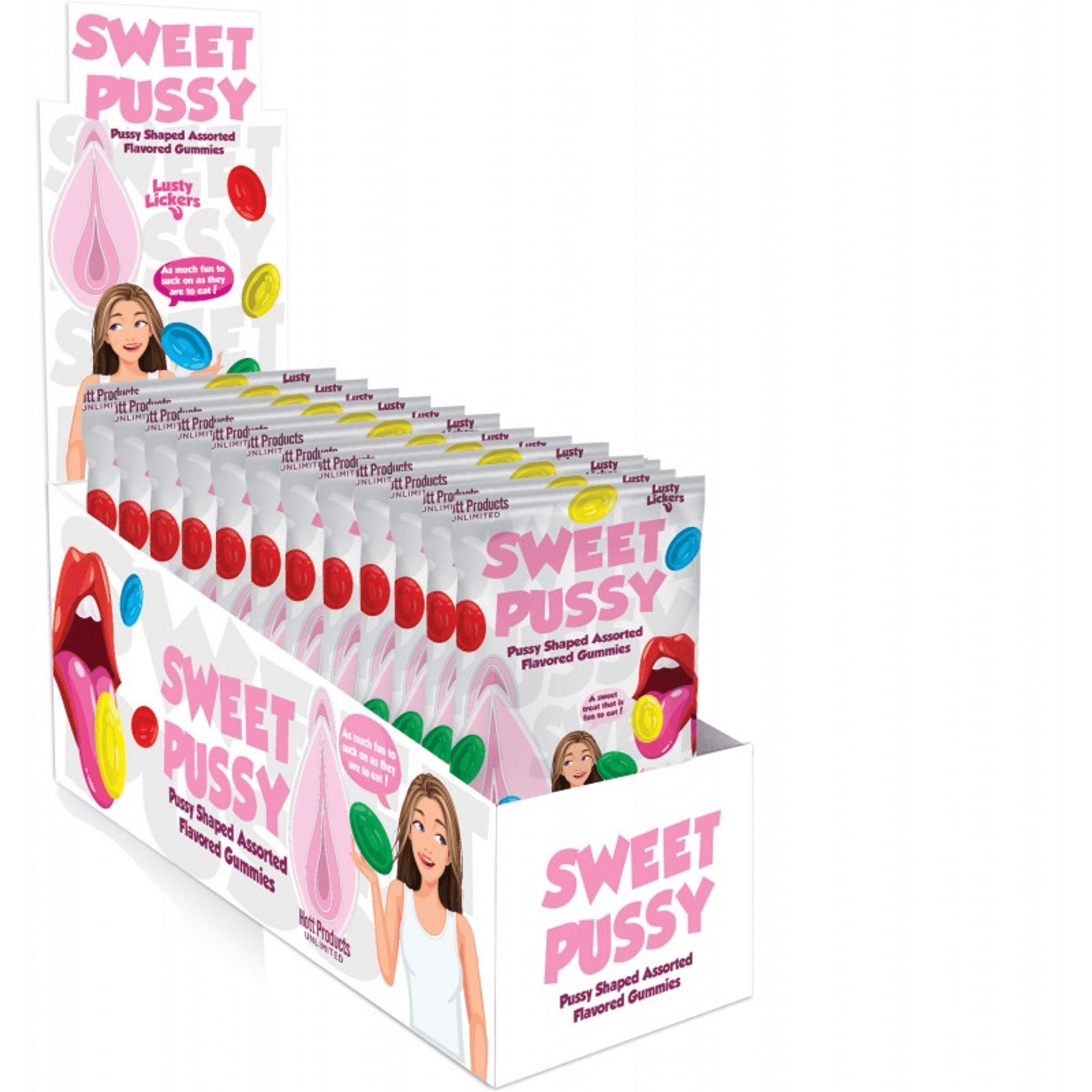 SWEET PXSSYGUMMIES 4 ASSORTED FRUIT FLAVORS 12 PC DISPLAY