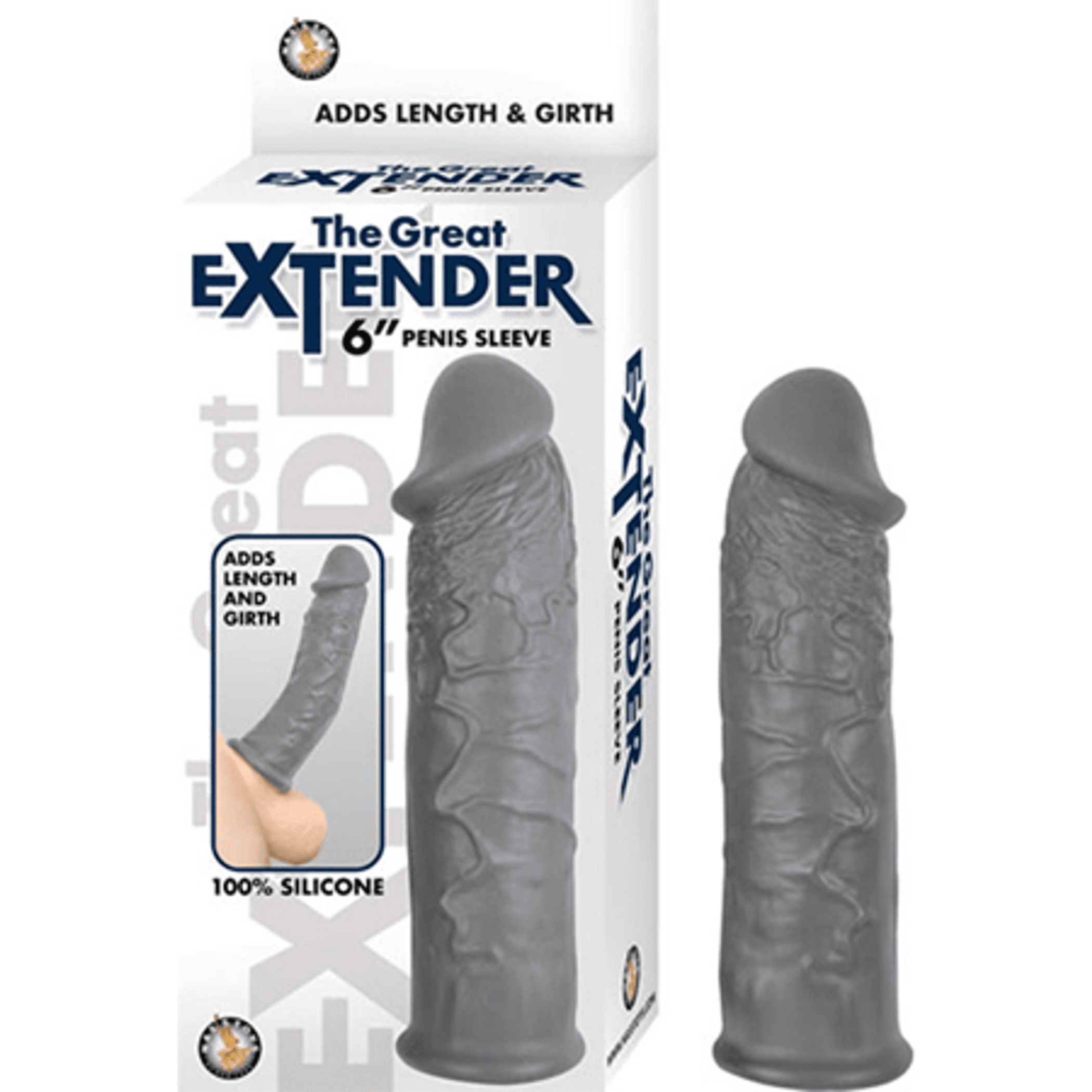 THE GREAT EXTENDER 6 PENIS SLEEVE GREY "