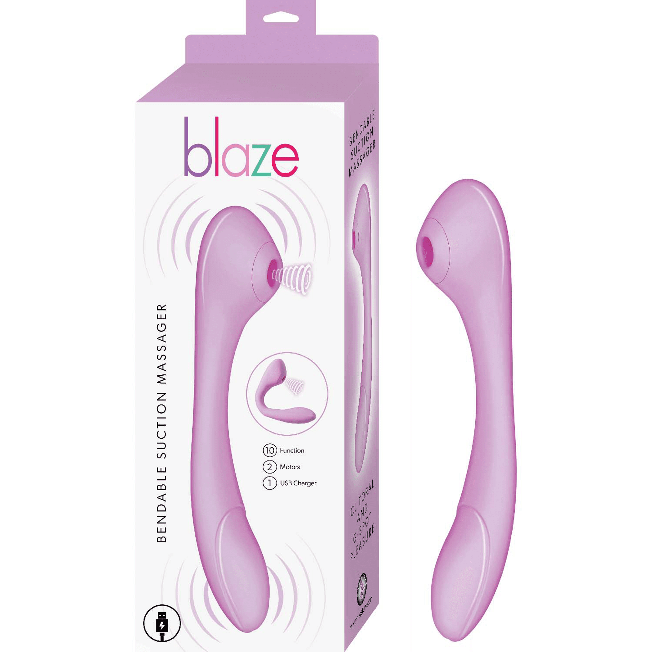 BLAZE BENDABLE SUCTION MASSAGER LAVENDER