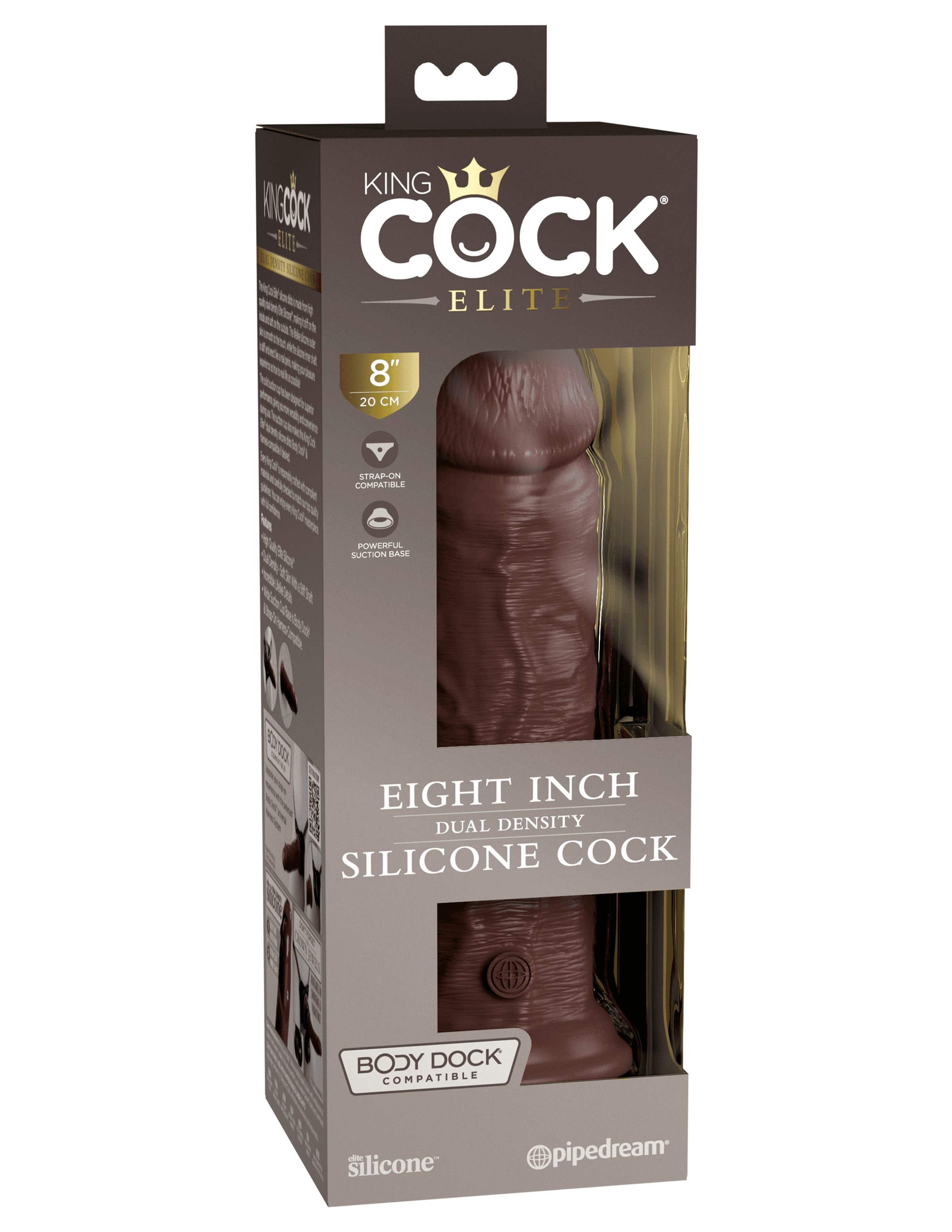 KING COCK ELITE 8 IN DUAL DENSITY BROWN