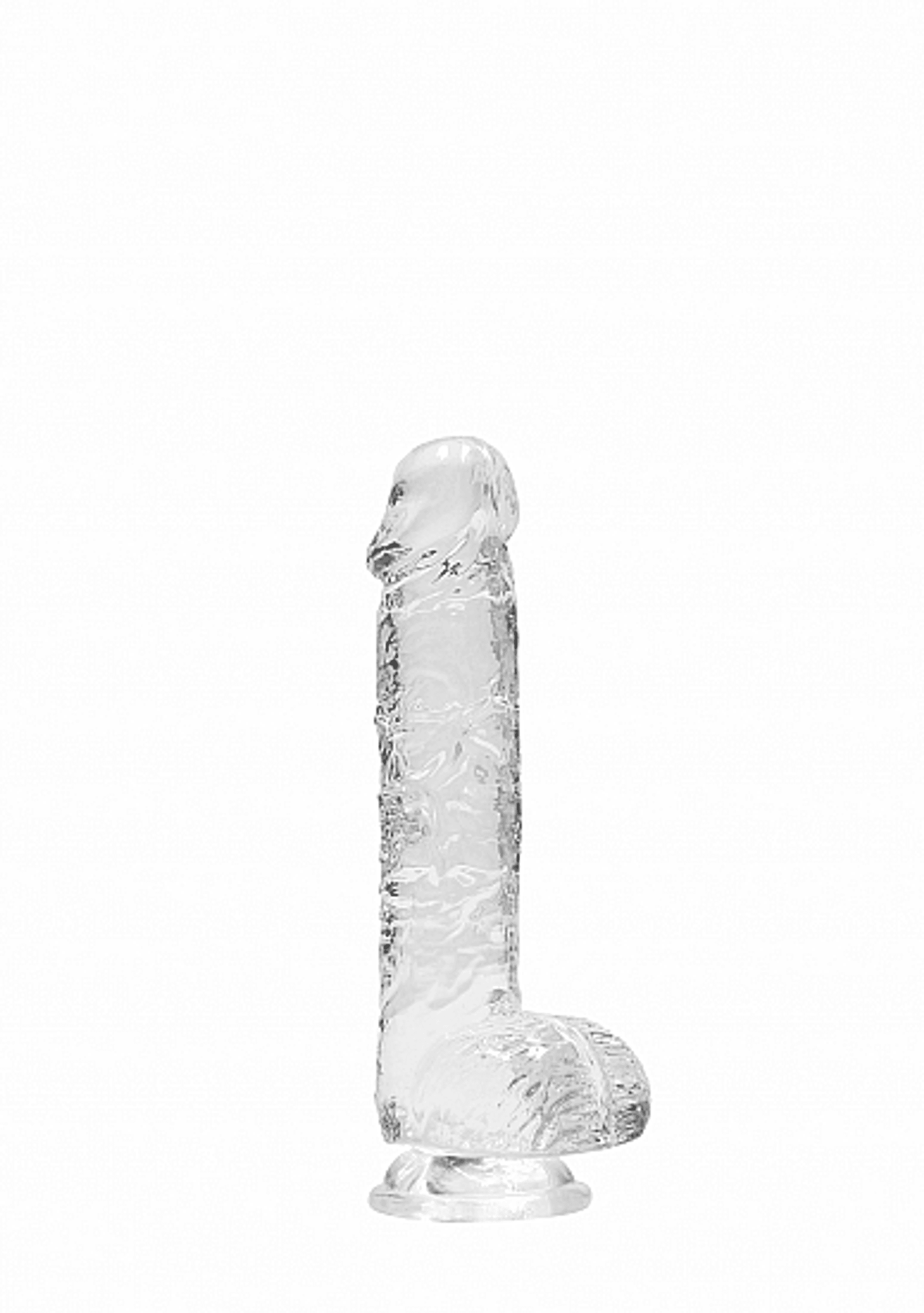 REALROCK 6IN REALISTIC DILDO W/ BALLS CRYSTAL CLEAR