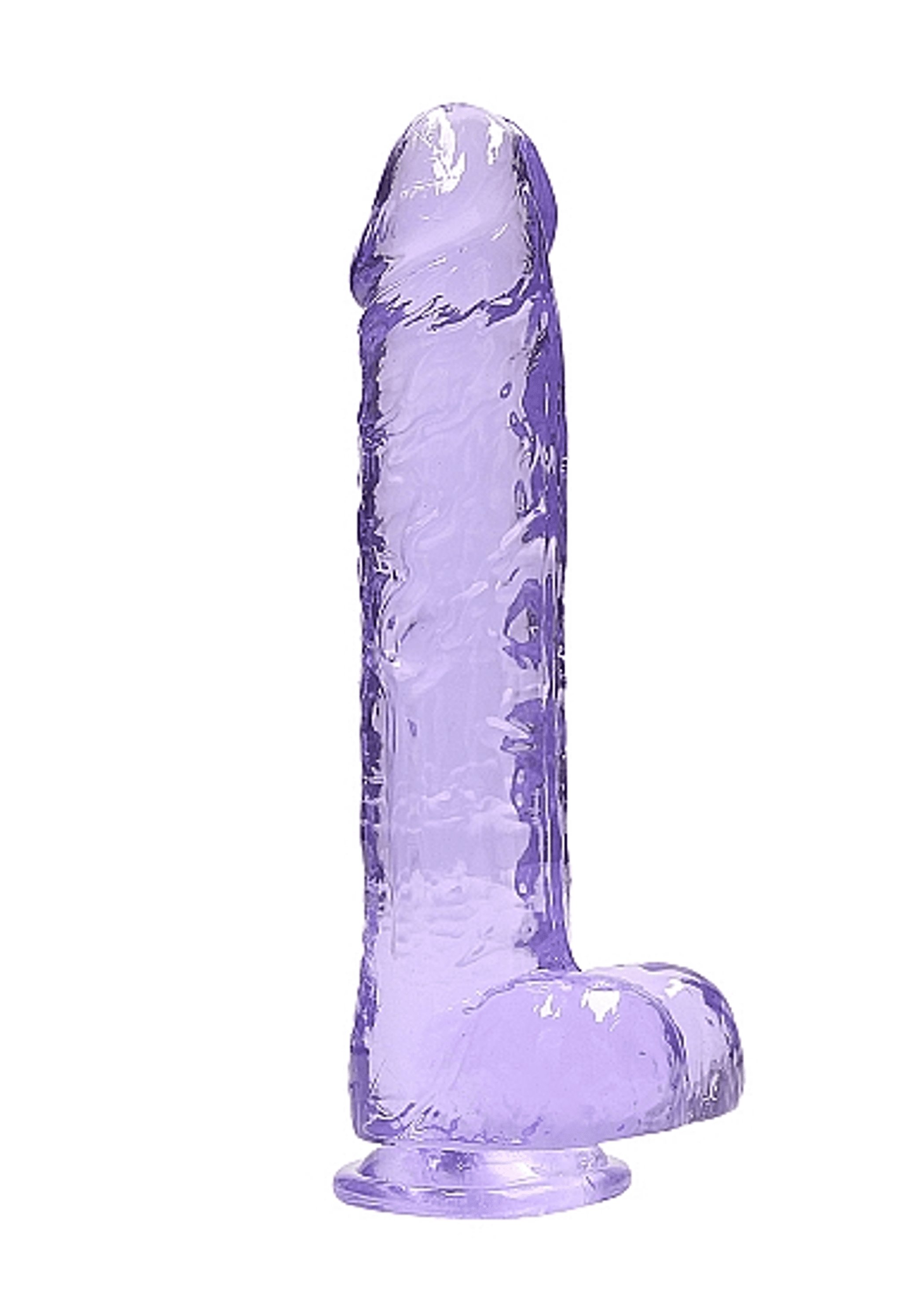 REALROCK REALISTIC DILDO W/ BALLS 10IN PURPLE