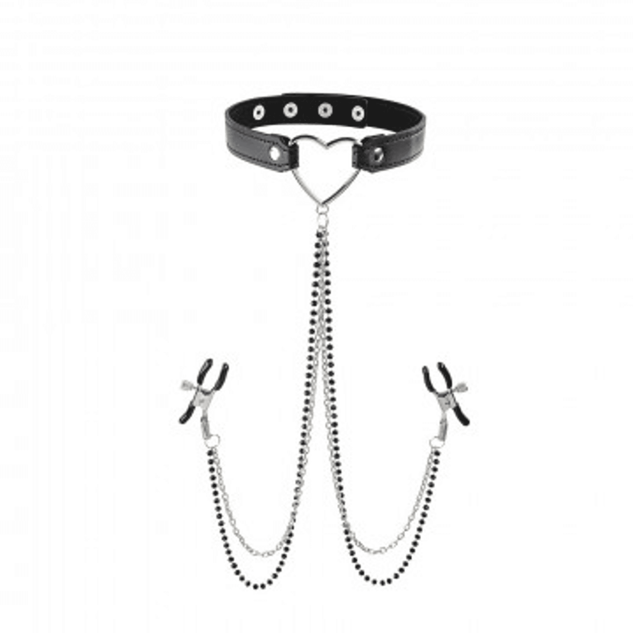 SEX & MISCHIEF AMOR COLLAR W/ NIPPLE JEWELRY