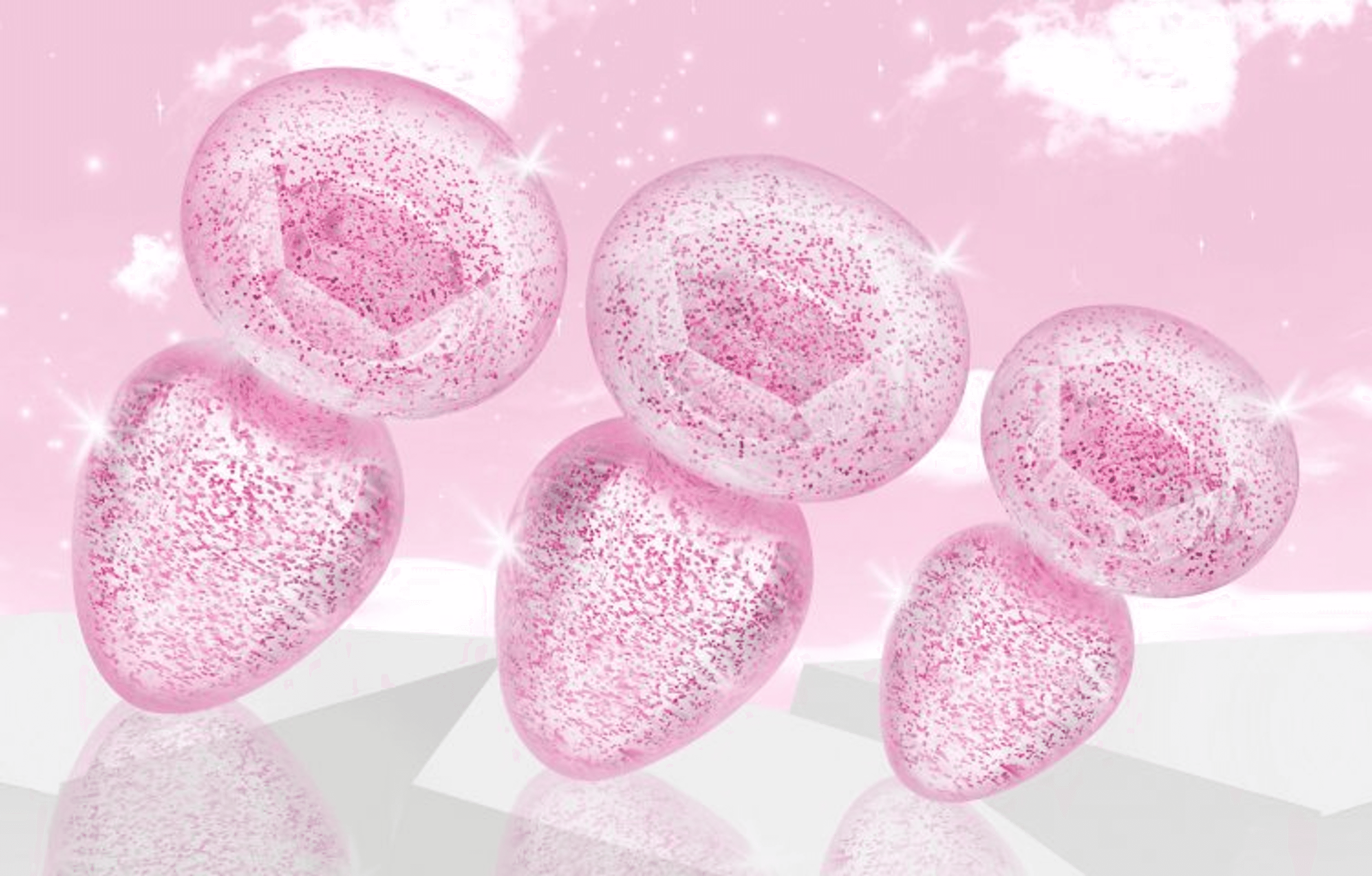 BOOTY SPARKS GLITTER GEM ANAL PLUG SET PINK