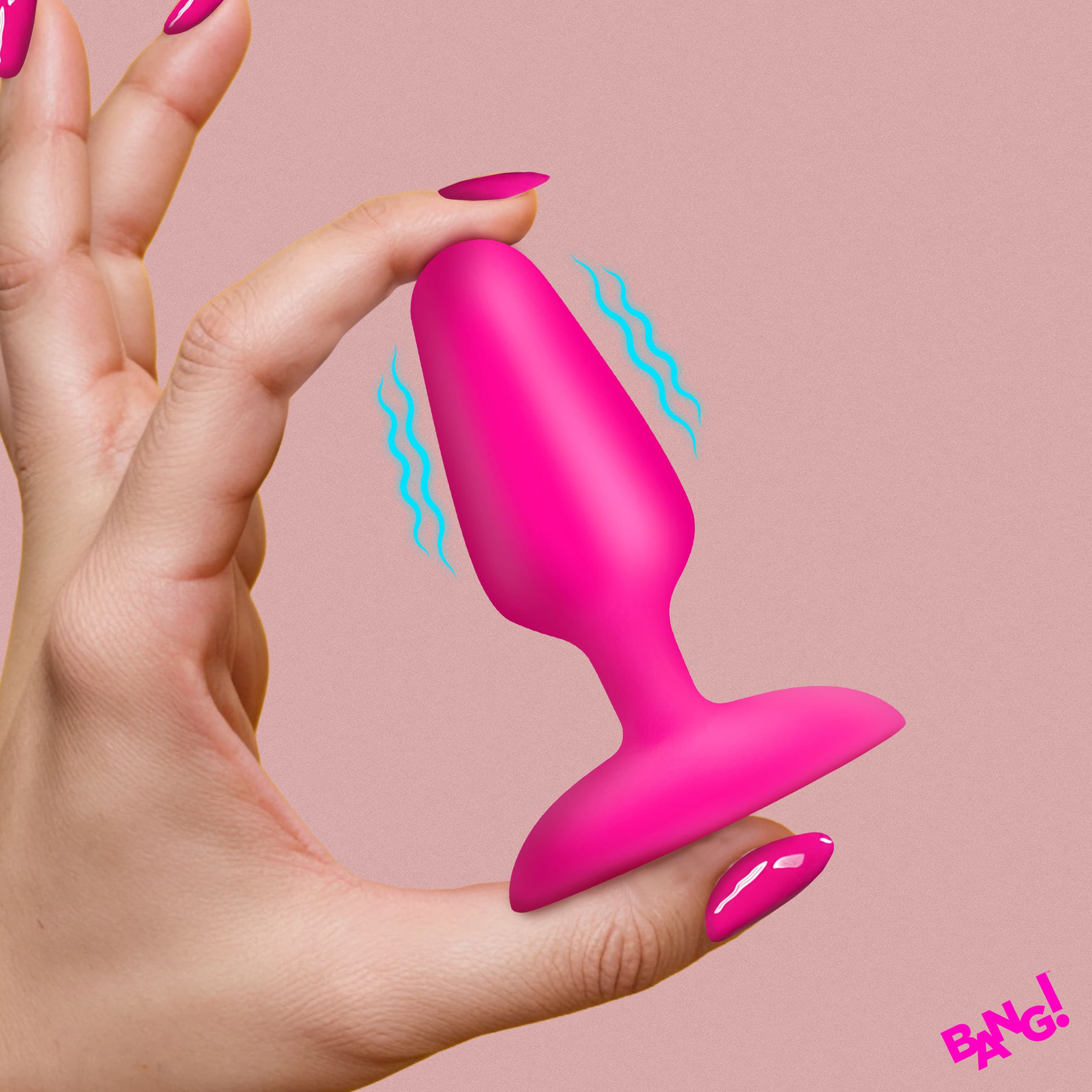 Flexible Vibrating Silicone Butt Plug - Pink