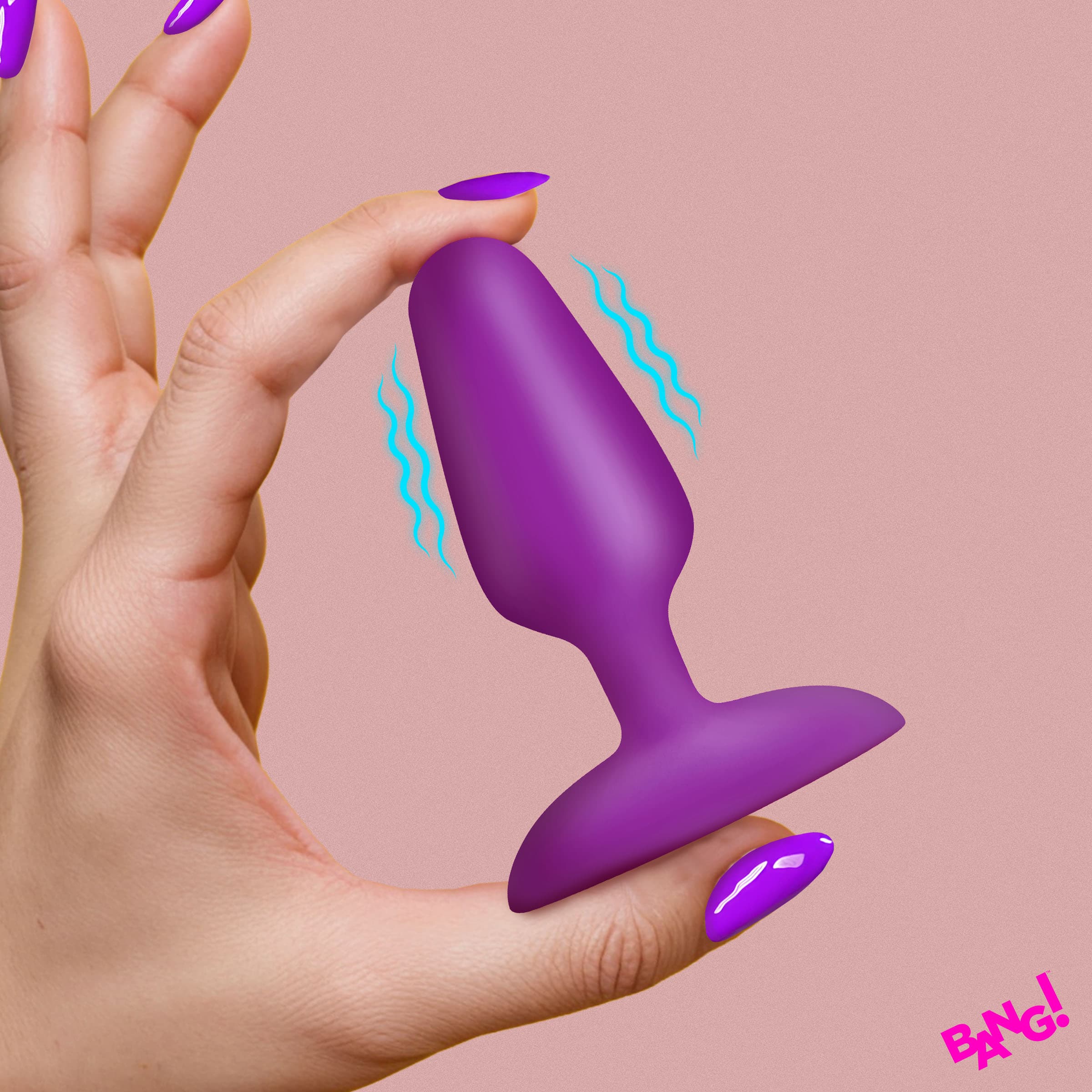 Flexible Vibrating Silicone Butt Plug - Purple