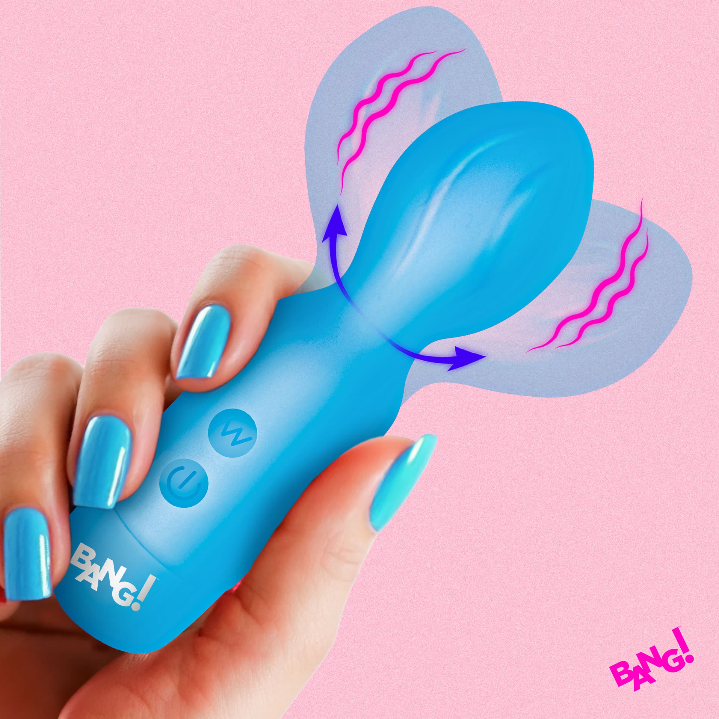18X Vibrating Silicone Mini Wand - Blue