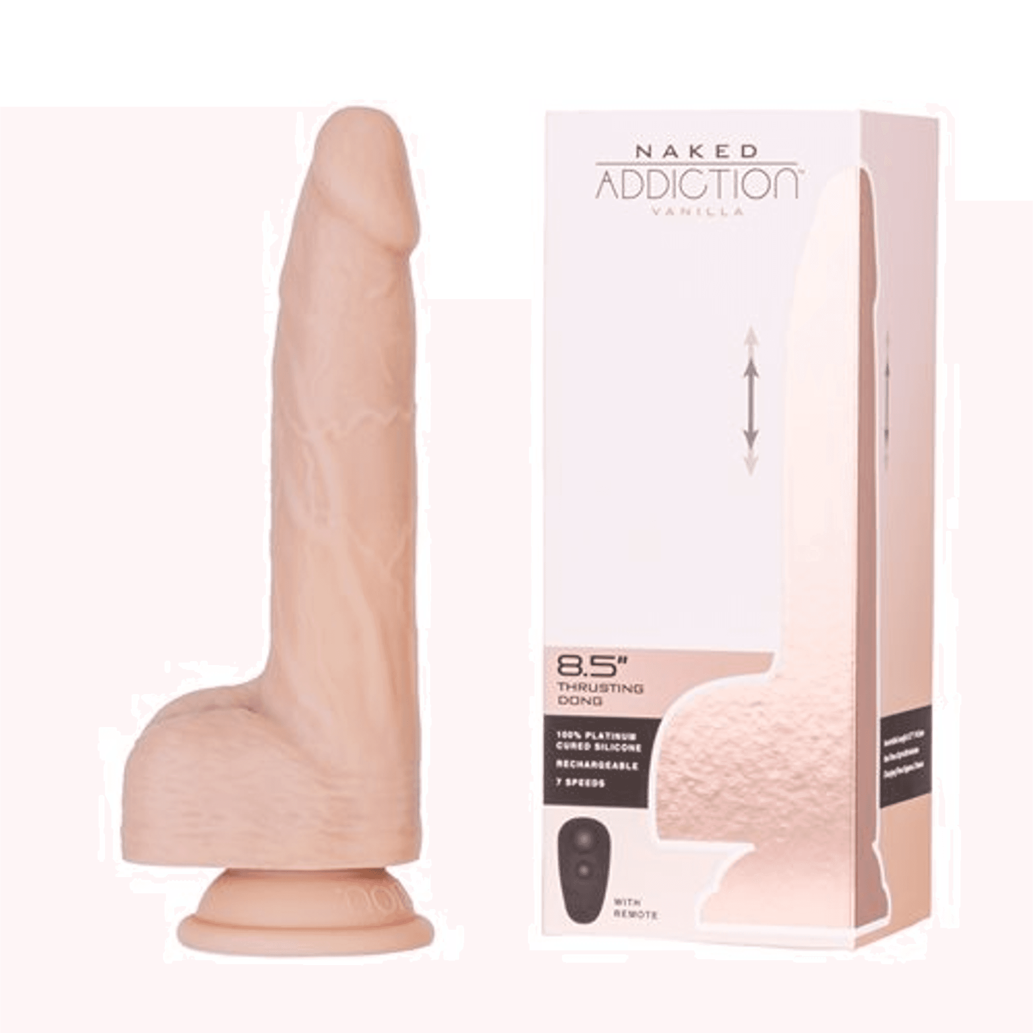 NAKED ADDICTION 8.5IN MAXIMUM THRUSTING & VIBRATING DONG