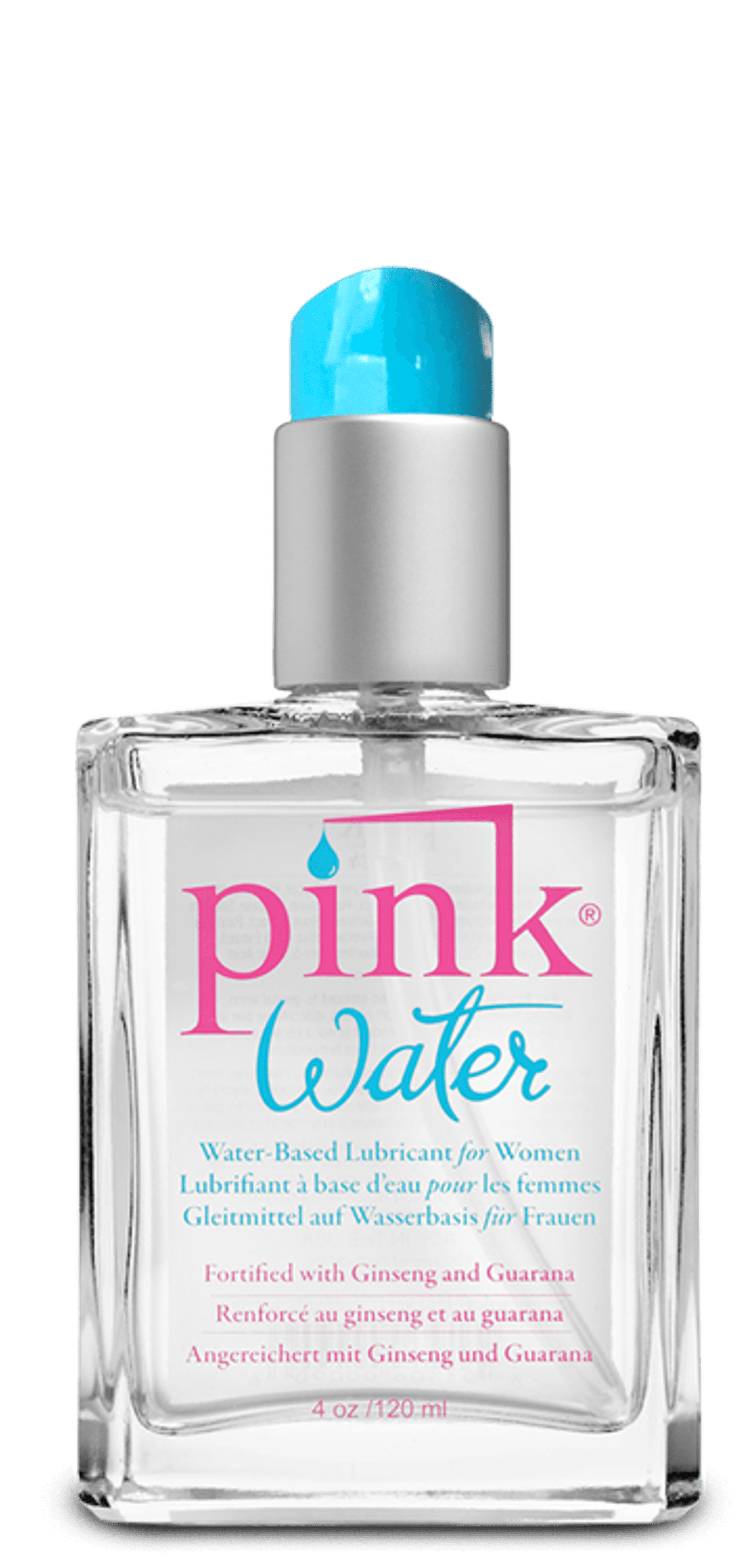 PINK WATER 4 OZ GLASS BOTTLE W/ PUMP