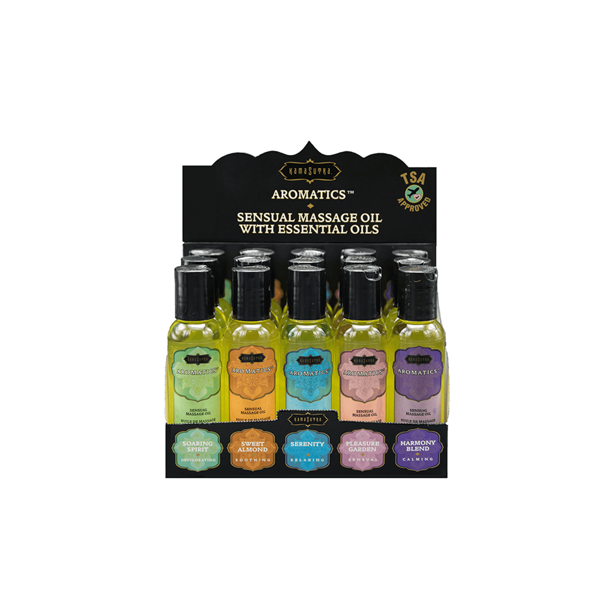 AROMATIC MASSAGE OILS PRE PACK 15PC DISPLAY