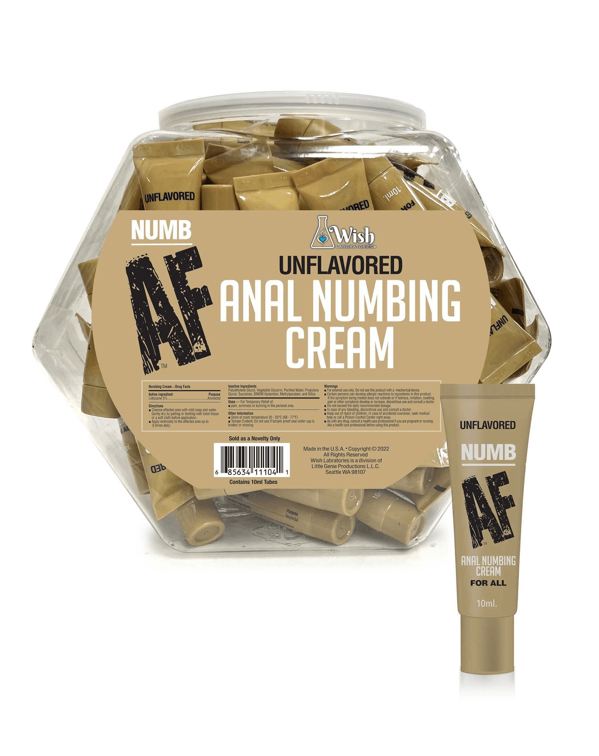 NUMB AF FISHBOWL 65 PACK ANAL DESENSITIZER UNFLAVORED 10ML