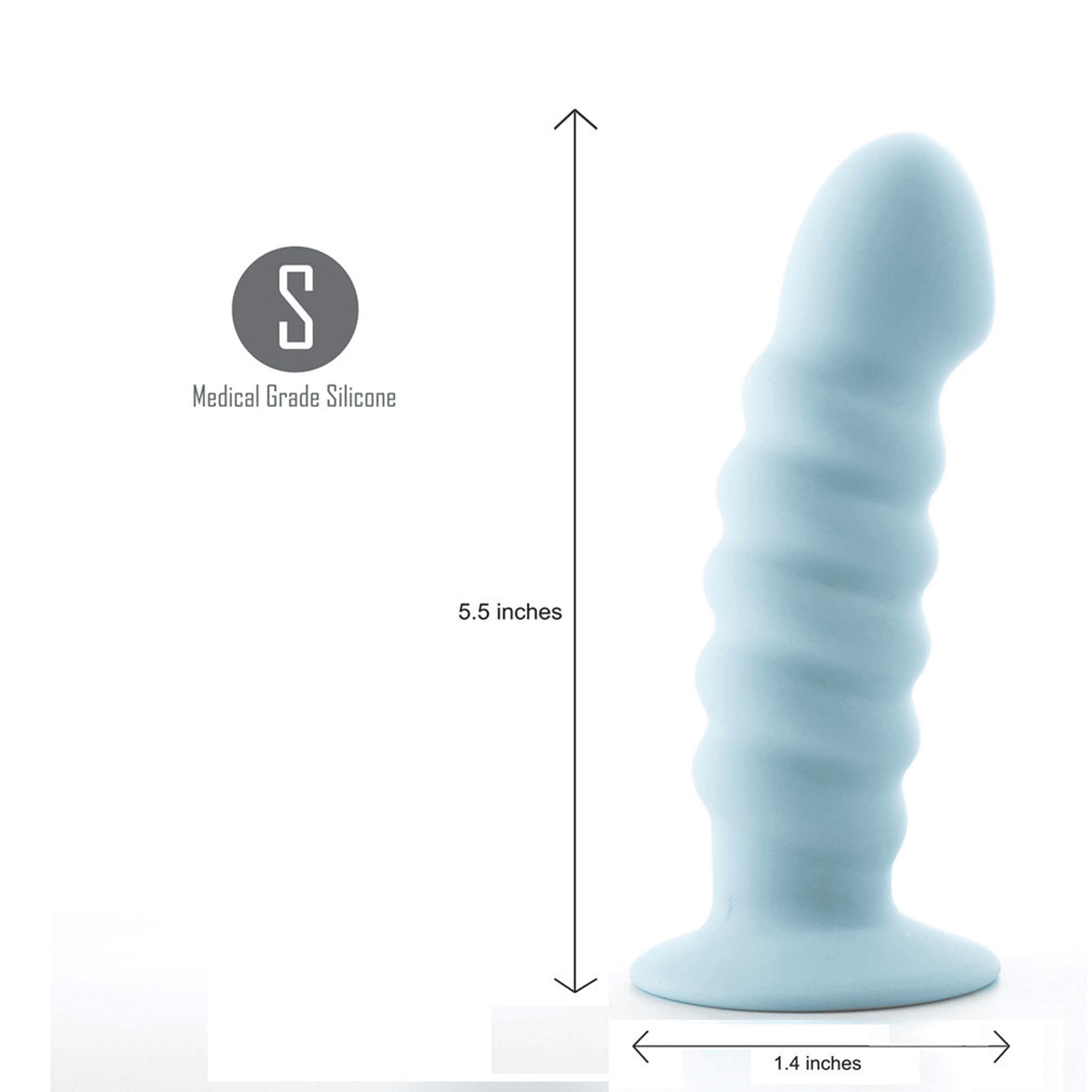 PARIS 6 SILICONE DONG PASTEL BLUE "