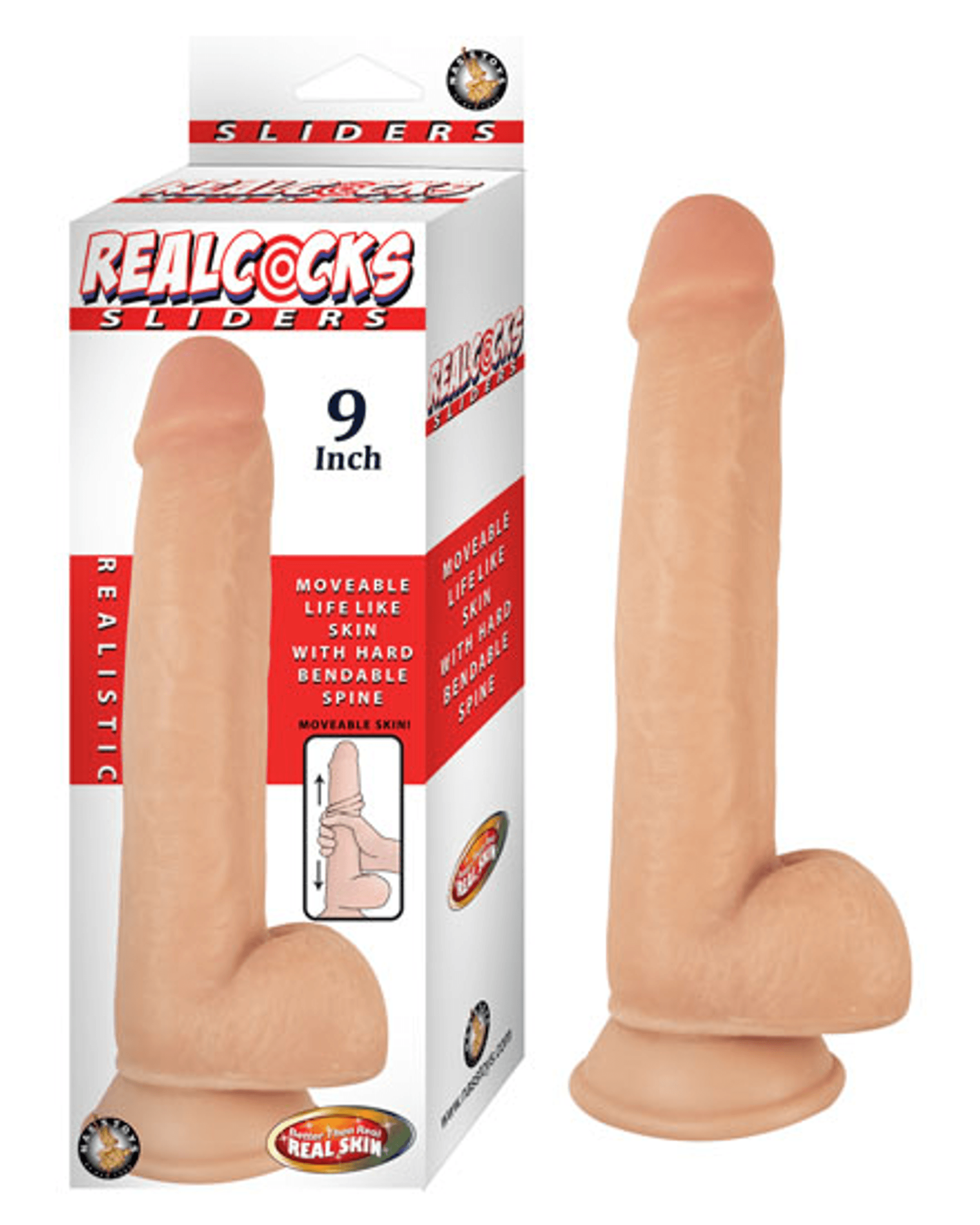 REAL COCKS SLIDERS 9IN FLESH
