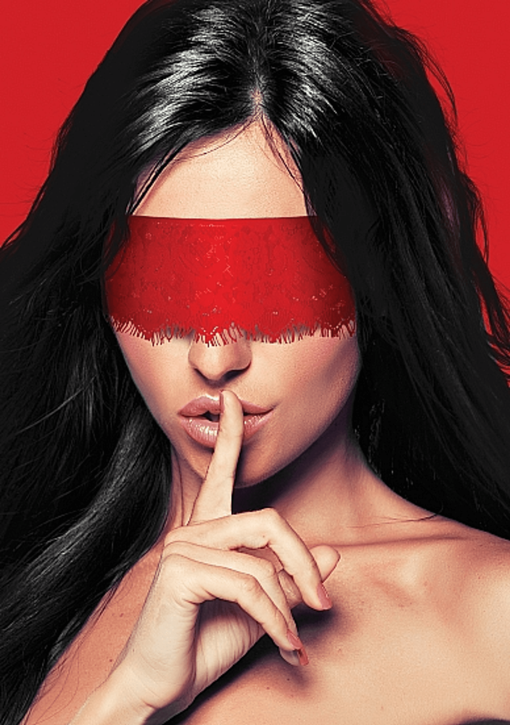 MYSTERE LACE MASK RED