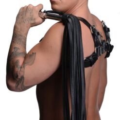 Leather Flogger with Stainless Steel Handle