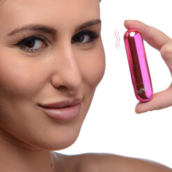 10X Rechargeable Vibrating Metallic Bullet - Pink