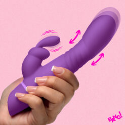 Thrusting Silicone Rabbit Vibrator - Purple